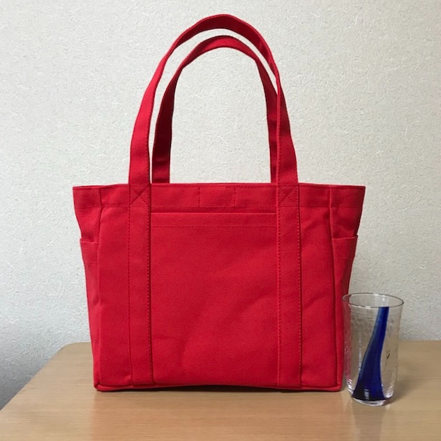 【ゆうママ】あおりポケット付きトートバッグLサイズ　倉敷8号帆布 ゆうママ】あおりポケット付きトートバッグLサイズ 倉敷8号帆布