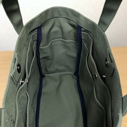 【訂購生產】“Pocket Tote”中號“Olive”帆布手提包Kurashiki Canvas No. 8 第8張的照片