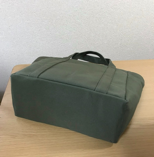 【訂購生產】“Pocket Tote”中號“Olive”帆布手提包Kurashiki Canvas No. 8 第9張的照片