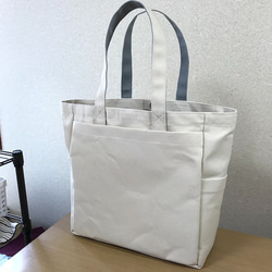 【訂購生產】“Box Tote”大號“Generation R×Grey”帆布手提包Kurashiki Canvas No. 8 第2張的照片