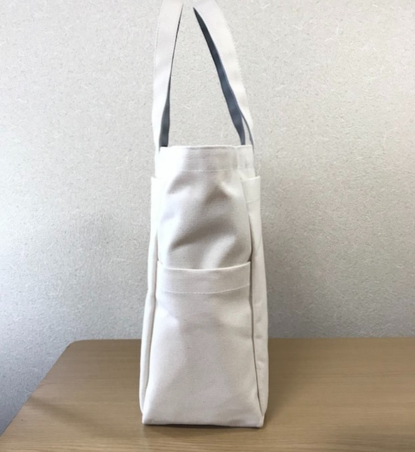 【訂購生產】“Box Tote”大號“Generation R×Grey”帆布手提包Kurashiki Canvas No. 8 第3張的照片