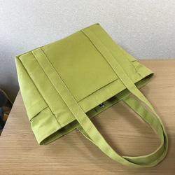 “ Pocket Tote”中號“ Hiwa Green”帆布手提袋倉敷8號帆布[定做] 第8張的照片