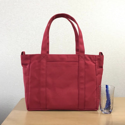 “口袋手提袋”通勤手提包“峽谷紅”帆布手提包倉敷帆布8號[按訂單生產] 第1張的照片