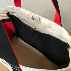 “口袋手提包”水平尺寸“一代×黑色×紅色”倉敷帆布No. 8 [按訂單生產] 第6張的照片