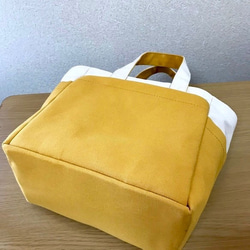 [定做]“Box tote”小尺寸“原色×芥末”倉敷帆布No.8 第9張的照片