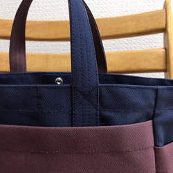 “Box tote”中號“Navy（紺）×Azuki”帆布手提包Kurashiki Canvas No. 8 [按訂單生產] 第10張的照片