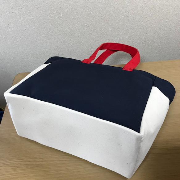 [訂購生產]“Box Tote”中號“Tricolor Color”帆布手提包Kurashiki Canvas No. 8 第7張的照片