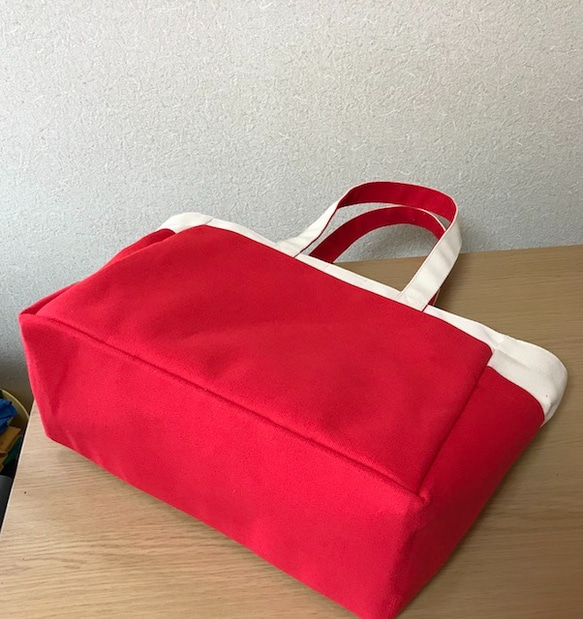 “Box Tote”通勤手提包“Generation x Red”帆布手提包Kurashiki Canvas No. 8 [按訂 第7張的照片