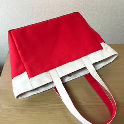 “Box Tote”通勤手提包“Generation x Red”帆布手提包Kurashiki Canvas No. 8 [按訂 第8張的照片