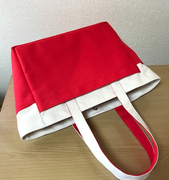 “Box Tote”通勤手提包“Generation x Red”帆布手提包Kurashiki Canvas No. 8 [按訂 第8張的照片