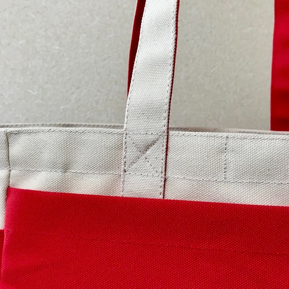 “Box Tote”通勤手提包“Generation x Red”帆布手提包Kurashiki Canvas No. 8 [按訂 第9張的照片