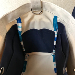 “口袋手提袋”中號“製作×海軍（紺）”帆布手提袋倉敷帆布8號[按訂單生產] 第7張的照片