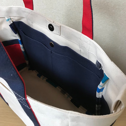 “口袋手提包”通勤手提包“生成×海軍×紅色”帆布手提袋倉敷帆布No. 8 [按訂單生產] 第6張的照片