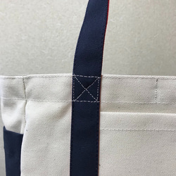 “口袋手提包”通勤手提包“生成×海軍×紅色”帆布手提袋倉敷帆布No. 8 [按訂單生產] 第9張的照片