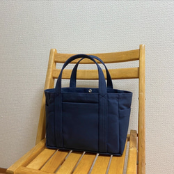 “Pocket tote”小尺寸“深藍(海軍藍)”/帆布大手提包/倉敷帆布No.8[定做] 第2張的照片