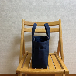 “Pocket tote”小尺寸“深藍(海軍藍)”/帆布大手提包/倉敷帆布No.8[定做] 第3張的照片