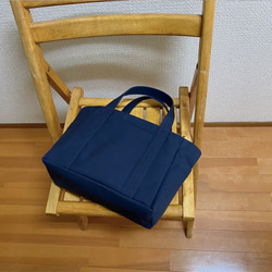 “Pocket tote”小尺寸“深藍(海軍藍)”/帆布大手提包/倉敷帆布No.8[定做] 第7張的照片