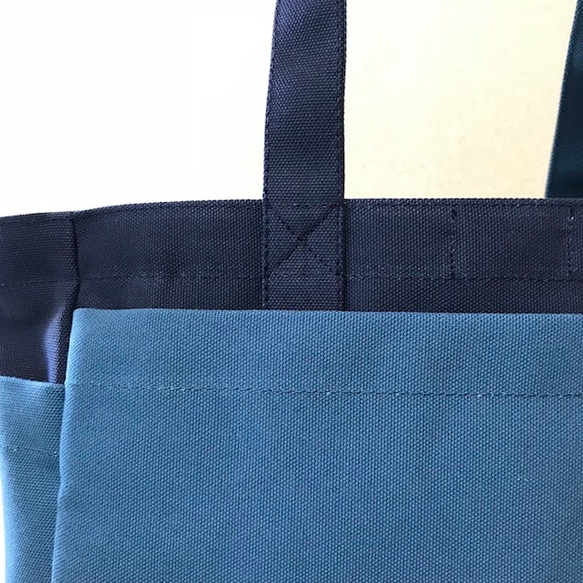 “Box tote”通勤手提包“Navy（紺）×礦物藍”帆布手提包Kurashiki帆布No.8 [訂單製作] 第8張的照片