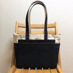 “Box Tote”中號“Generated×Black（Black）”帆布手提包Kurashiki Canvas No. 8 第1張的照片