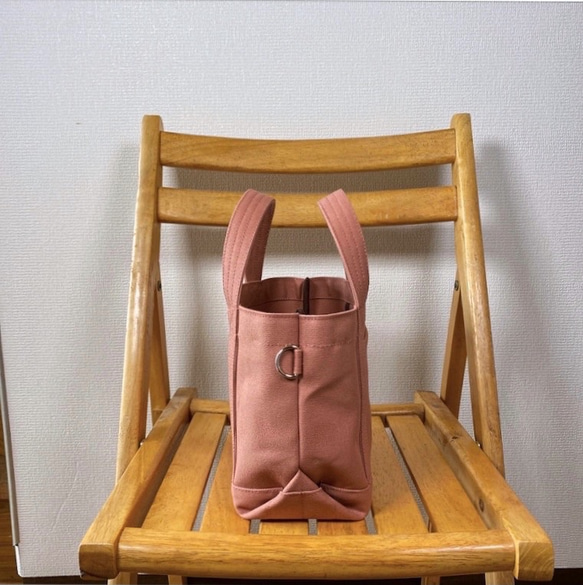 簡約托特包 S尺寸「玫瑰粉」帆布托特包 和泉木綿帆布【接單製作】 第4張的照片