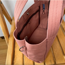 簡約托特包 S尺寸「玫瑰粉」帆布托特包 和泉木綿帆布【接單製作】 第5張的照片