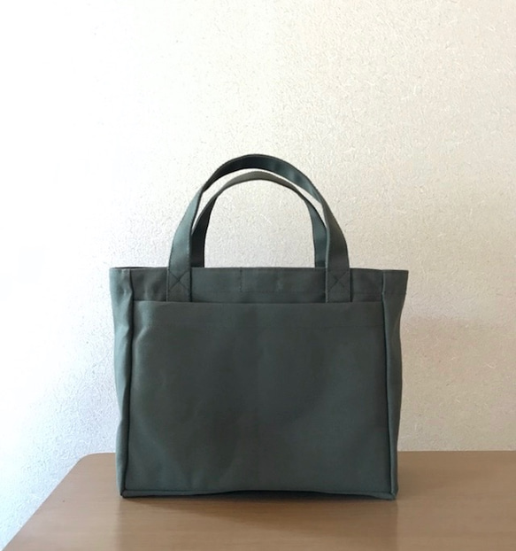 “Light Box手提包”中號“Olive”帆布手提包Kurashiki Canvas No. 8 [按訂單生產] 第2張的照片