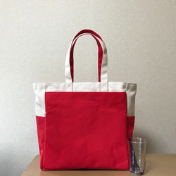 “Box Tote”大號“Generation x Red”帆布手提包Kurashiki Canvas No. 8 [按訂單生產 第1張的照片