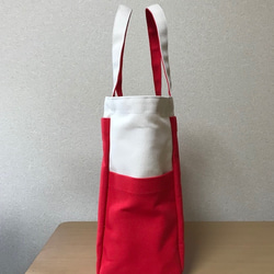 “Box Tote”大號“Generation x Red”帆布手提包Kurashiki Canvas No. 8 [按訂單生產 第4張的照片