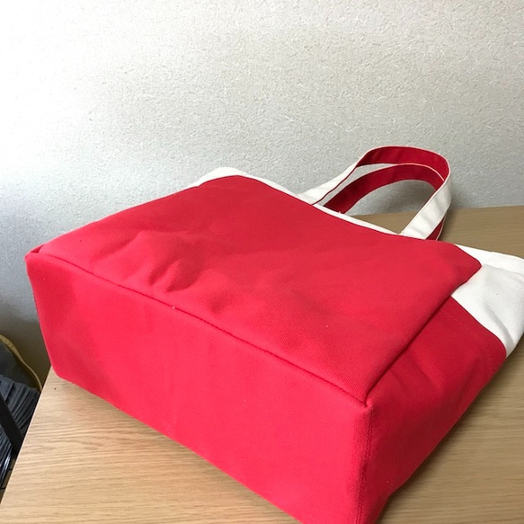 “Box Tote”大號“Generation x Red”帆布手提包Kurashiki Canvas No. 8 [按訂單生產 第7張的照片