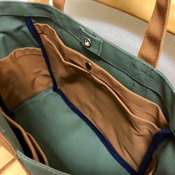 “口袋手提袋”通勤手提包“橄欖玫瑰駱駝”倉敷帆布Izumi棉帆布[訂單生產] 第5張的照片