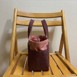 “ Box Tote”迷你尺碼“ Fine Rose x Azuki”倉敷帆布Izumi棉帆布[定做] 第3張的照片