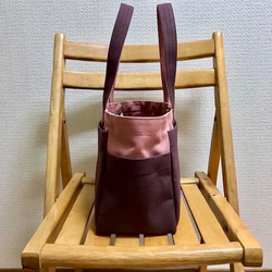 “盒子手提包”橫向尺寸“精緻玫瑰x Azuki”倉敷帆布Izumi棉帆布[訂單生產] 第3張的照片
