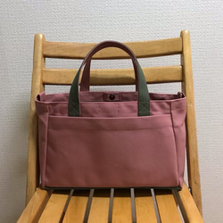 [定做]“Light Box Tote”橫尺寸“Fine Rose x Olive”帆布手提包倉敷帆布No.8 第2張的照片