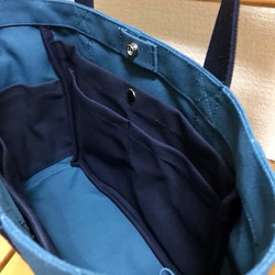 “口袋手提袋”中號“礦物藍×海軍（紺）”倉敷帆布8號[訂單生產] 第5張的照片