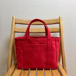 “Light Box手提袋”小號“紅色”帆布手提包Kurashiki Canvas No. 8 [按訂單生產] 第1張的照片