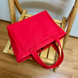 “Light Box手提袋”小號“紅色”帆布手提包Kurashiki Canvas No. 8 [按訂單生產] 第7張的照片