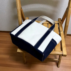 “口袋手提袋”小號“Generation×Navy（紺）”帆布手提袋Kurashiki Canvas No. 8 [按訂單生產] 第6張的照片
