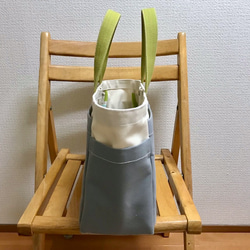 “Box tote”通勤手提包“Generation×grey×green green”帆布手提包Kurashiki帆布No.8 第2張的照片