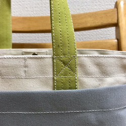 “Box tote”通勤手提包“Generation×grey×green green”帆布手提包Kurashiki帆布No.8 第7張的照片