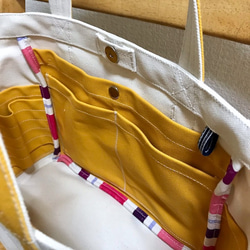 “口袋手提袋”中號“製作×芥末”帆布手提袋倉敷帆布和泉棉帆布[訂單製作] 第5張的照片