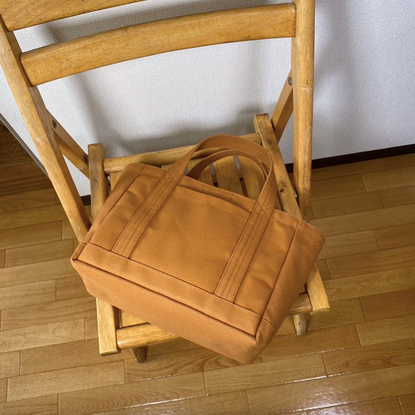 “Light Box Tote”小號“Canyon Brown”/帆布手提包/倉敷帆布8號【定做】 第8張的照片