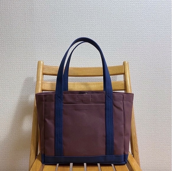 “燈箱手提袋”中號“ Azuki x海軍（海軍藍色）”倉敷帆布[定做] 第1張的照片