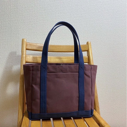 “燈箱手提袋”中號“ Azuki x海軍（海軍藍色）”倉敷帆布[定做] 第3張的照片