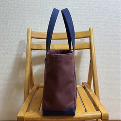 “燈箱手提袋”中號“ Azuki x海軍（海軍藍色）”倉敷帆布[定做] 第4張的照片