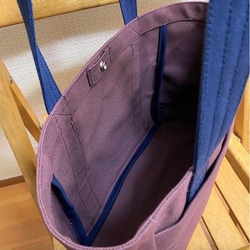 “燈箱手提袋”中號“ Azuki x海軍（海軍藍色）”倉敷帆布[定做] 第5張的照片