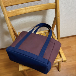 “燈箱手提袋”中號“ Azuki x海軍（海軍藍色）”倉敷帆布[定做] 第7張的照片