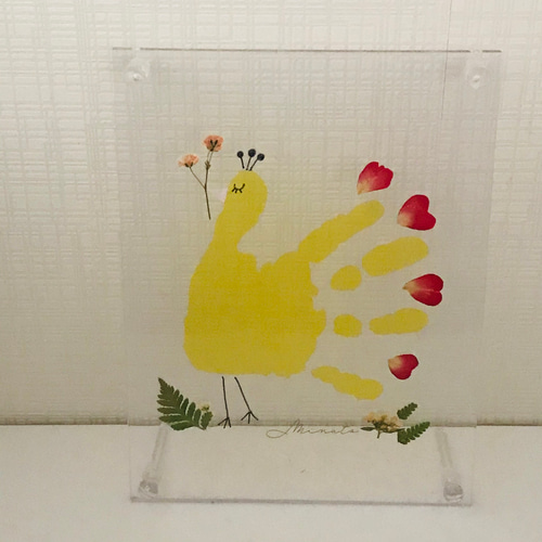 アニマルアクセ 鳥さん☆yellow flower garden ハンドメイド
