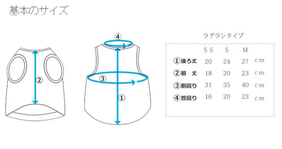 SS / S / M / 　ラグラン袖　重ね着風Ｔシャツ　小型犬用　 5枚目の画像