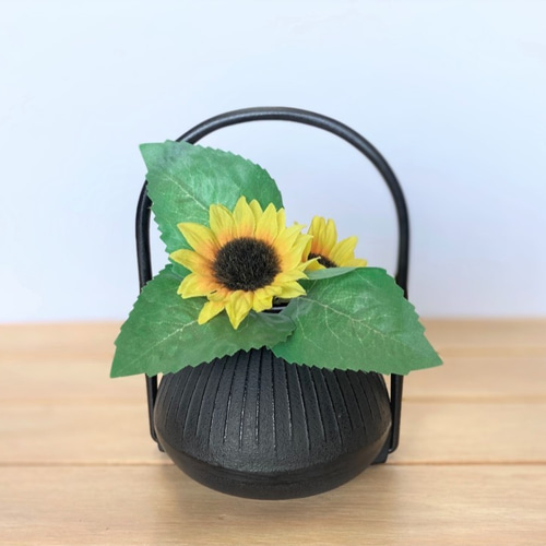 手付き花器 筋目 南部鉄器 一輪挿し・花瓶・花器 水沢鋳物工業協同組合 