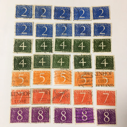 オランダ  数字の普通切手35枚 使用済 2枚目の画像
